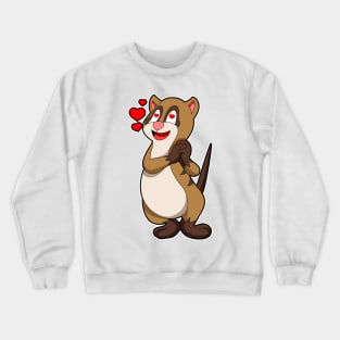 Meerkat with Hearts Crewneck Sweatshirt